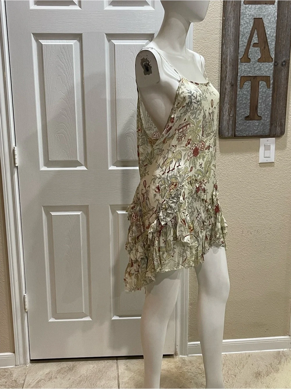 Krista Larson Lagenlook Charming/Asian Toile Slip Cami / Tunic Dress - One Size - Picture 6 of 11